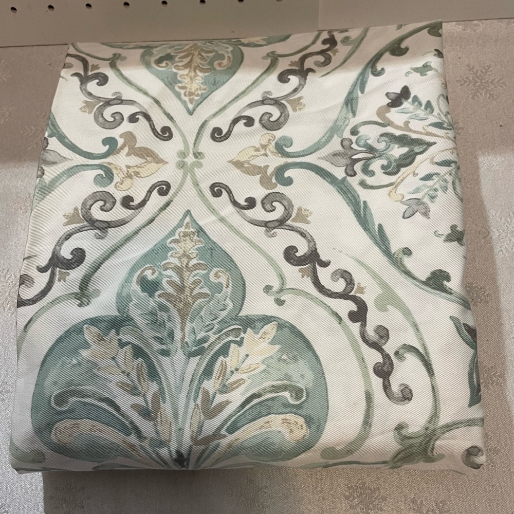 Shabby Chic Green, Gray Floral Medallion Fabric 72x72 Shower curtain
